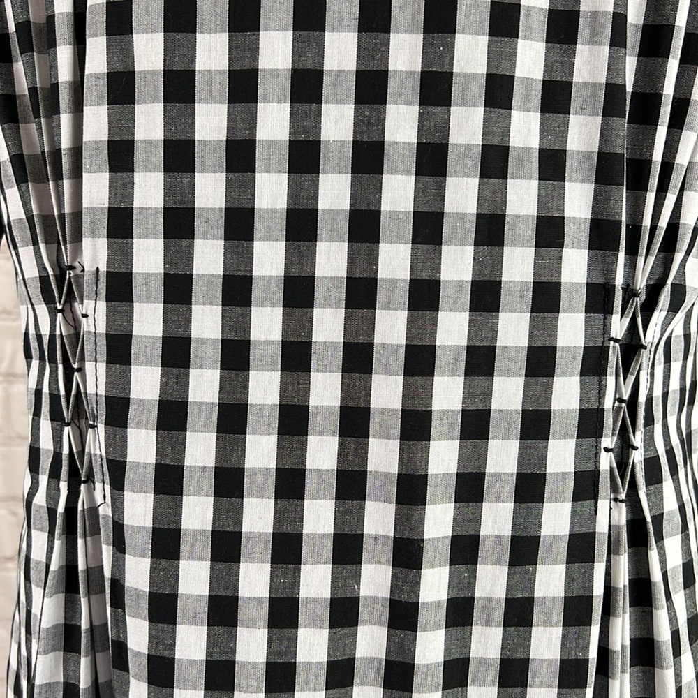 Anthropologie The Korner Black White Gingham Dress Size Large NWT - Picture 8 of 13